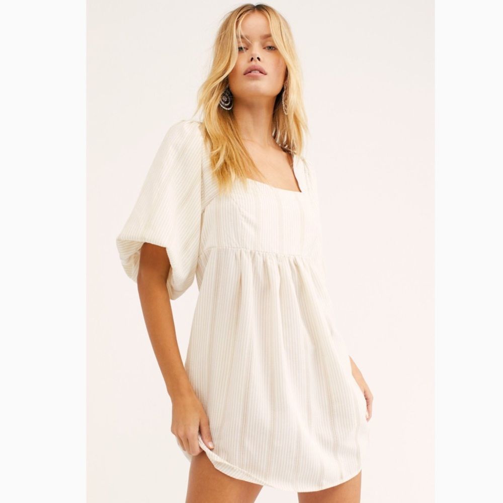 Free People Cream Mini Dress